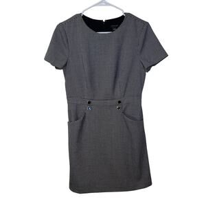 Ann Taylor Sz 4 Dress Black & White Houndstooth Pattern Classic Work Office